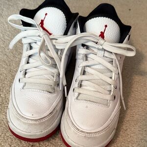 Nike Kids White and Red Sneakers with Black Accents
